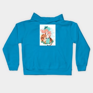 The witch and her pet tiger Kids Hoodie